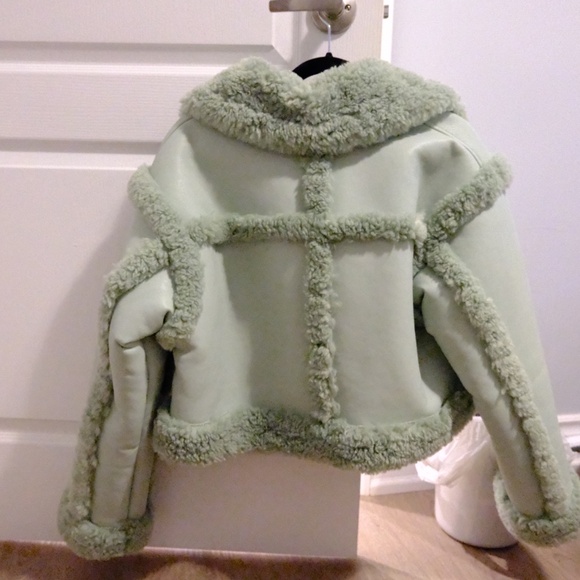 STAND STUDIO SSENSE Exclusive Green Kristy Faux-Shearling Jacket - Picture 2 of 4